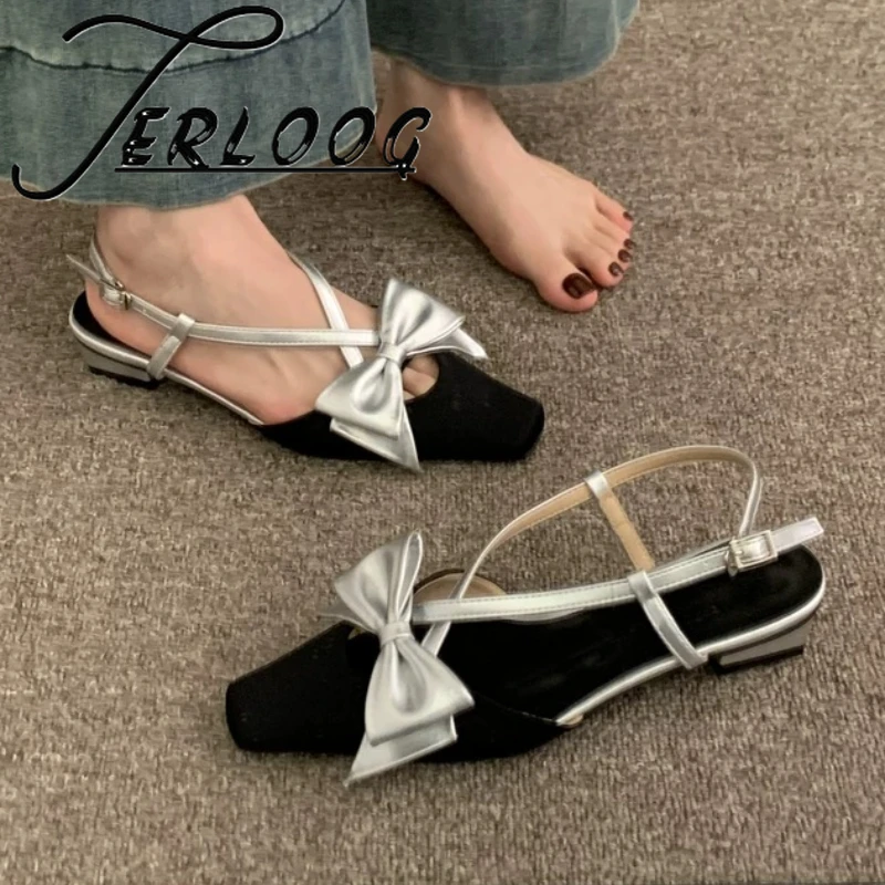 Designer 2025 Bow Summer Woman Sandals Marie Janes Shoes Flats Square Toe Slippers New Slingback Fashion Shoes Party Dress Mujer
Designer 2025 Bow Summer Woman Sandals Marie Janes Shoes Flats Square Toe Slippers New Slingback Fashion Shoes Party Dress Mujer