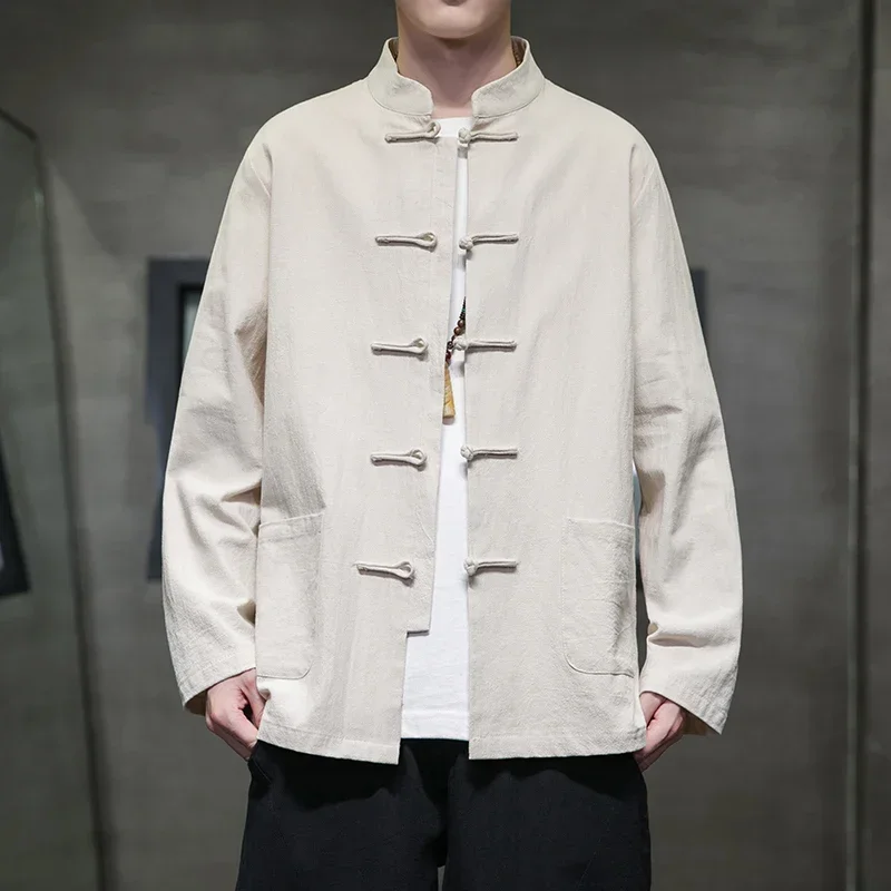 Shirts Men Chinese Style Retro Linen Cotton Solid Color Tang Suit Top Cardigan Men Casual Kung Fu Tai Chi Men's Blouses Clothing
Shirts Men Chinese Style Retro Linen Cotton Solid Color Tang Suit Top Cardigan Men Casual Kung Fu Tai Chi Men's Blouses Clothing