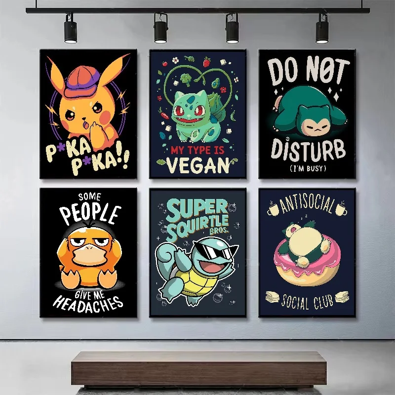 Classic Anime Pokemon Peripherals Kawaii Pikachu Poster Art Watercolor Pictures Canvas Painting Cuadros Kids Bedroom Decoration
Classic Anime Pokemon Peripherals Kawaii Pikachu Poster Art Watercolor Pictures Canvas Painting Cuadros Kids Bedroom Decoration