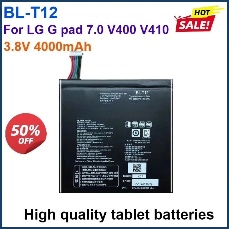 Аккумуляторы для ноутбуков BL-T31 BL-T12 для LG Gpad 7,0 V400 V410 GPAD G PAD F V480 V495 V496 V490 F2 8,0 LK460 Аккумулятор
Аккумуляторы для ноутбуков BL-T31 BL-T12 для LG Gpad 7,0 V400 V410 GPAD G PAD F V480 V495 V496 V490 F2 8,0 LK460 Аккумулятор