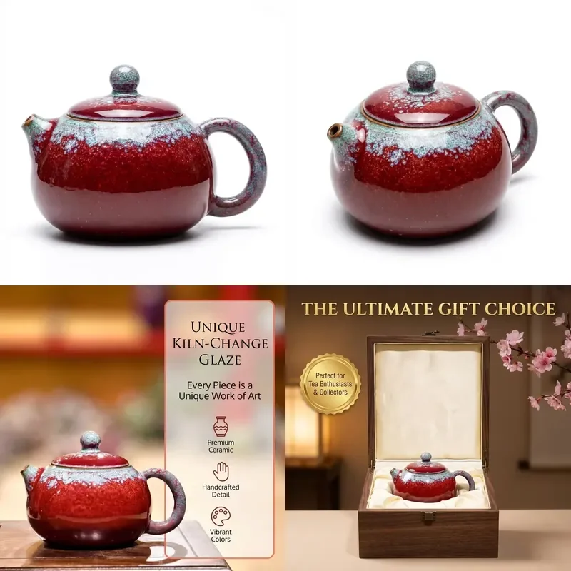 【CHIMU HOME】 Handcrafted Jun Porcelain Spring Blossom Glaze Xishi Teapot Knob for Chinese Kung Fu Art 200ml Eco Friendly
【CHIMU HOME】 Handcrafted Jun Porcelain Spring Blossom Glaze Xishi Teapot Knob for Chinese Kung Fu Art 200ml Eco Friendly