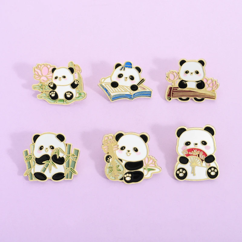 Cartoon Panda Ainmal Enamel Pins Cute Chinese Panda Eat Bamboo Reading Book Brooches Lapel Badge Jewelry Gifts For Kids Friends
Cartoon Panda Ainmal Enamel Pins Cute Chinese Panda Eat Bamboo Reading Book Brooches Lapel Badge Jewelry Gifts For Kids Friends