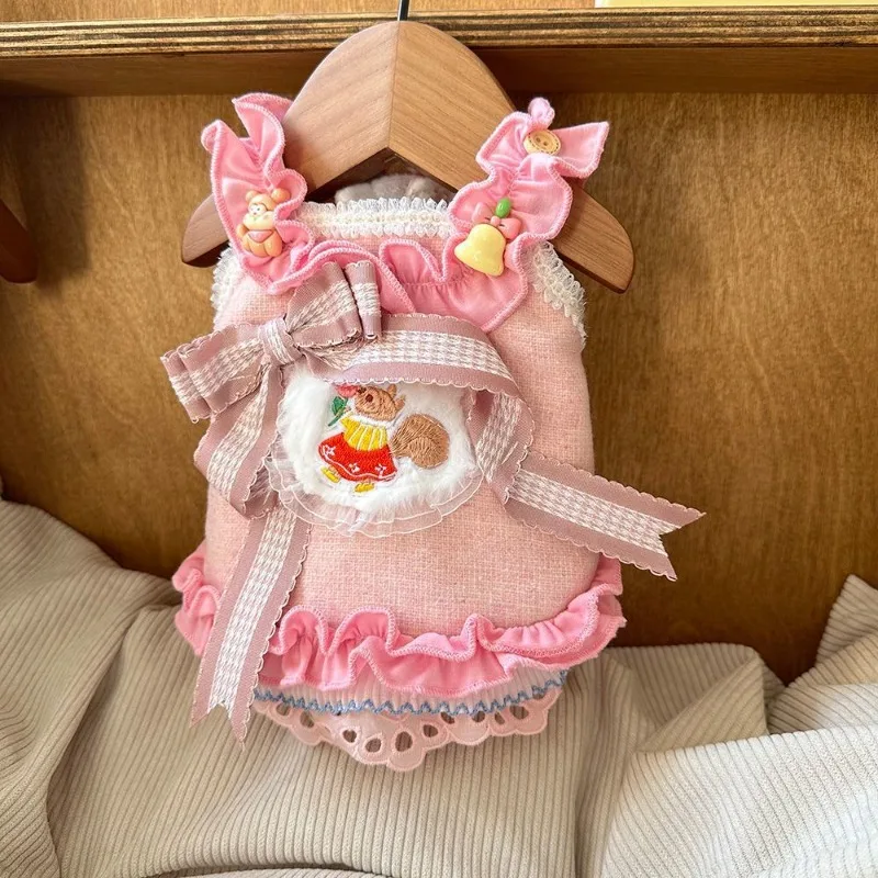 Puppy Pink Dress Pet Autumn/Winter Dress Bow Vest Yorkshire Embroidered Strap Skirt Dog Clothes for Small Dogs Puppy Clothes
Puppy Pink Dress Pet Autumn/Winter Dress Bow Vest Yorkshire Embroidered Strap Skirt Dog Clothes for Small Dogs Puppy Clothes
