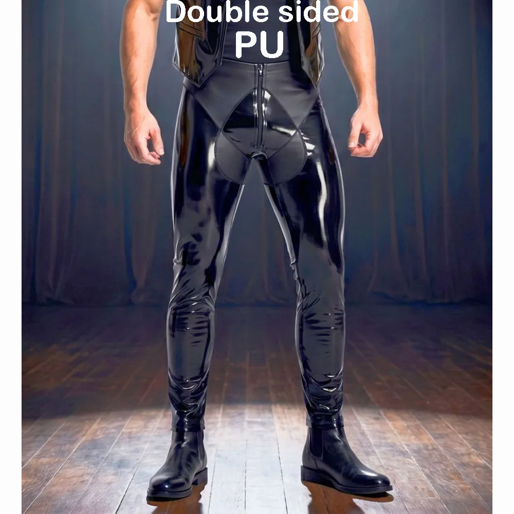 False Two Pieces Reversible Double Sided PU Leather Pants Wet Look PVC Leggings Tights Fashion Pantalon Spodnie Trousers Costume
False Two Pieces Reversible Double Sided PU Leather Pants Wet Look PVC Leggings Tights Fashion Pantalon Spodnie Trousers Costume