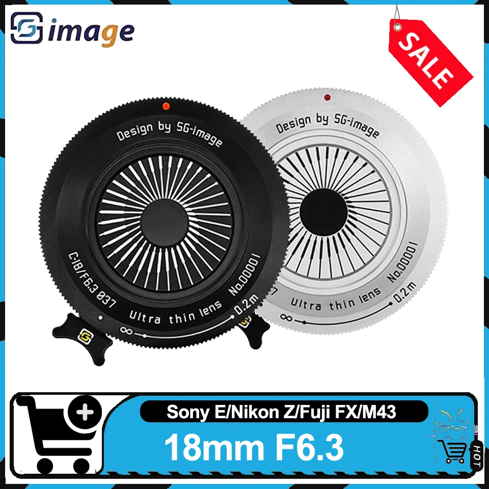SGimage 18 мм F6.3 Ультратонкий объектив для печенья APS-C с ручной фокусировкой для камеры Sony E Fuji FX Nikon Z M43 с креплением
SGimage 18 мм F6.3 Ультратонкий объектив для печенья APS-C с ручной фокусировкой для камеры Sony E Fuji FX Nikon Z M43 с креплением