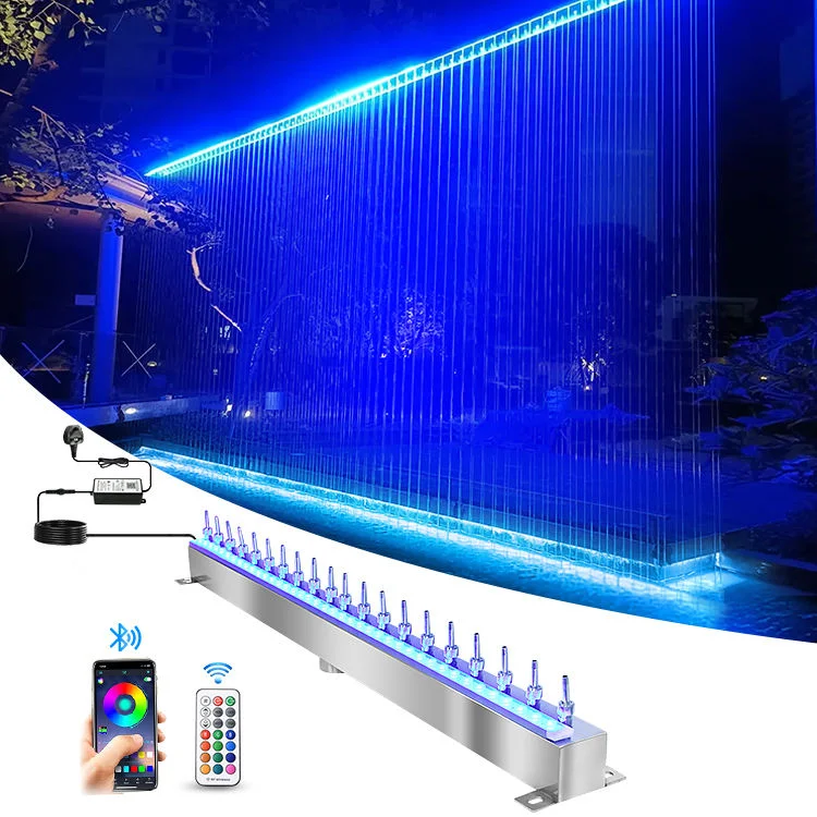 SS304 Rain Curtain Freestanding RGB Water Feature Outdoor Pool LED Waterfall Water Curtain Rain Waterfall Fountains
SS304 Rain Curtain Freestanding RGB Water Feature Outdoor Pool LED Waterfall Water Curtain Rain Waterfall Fountains