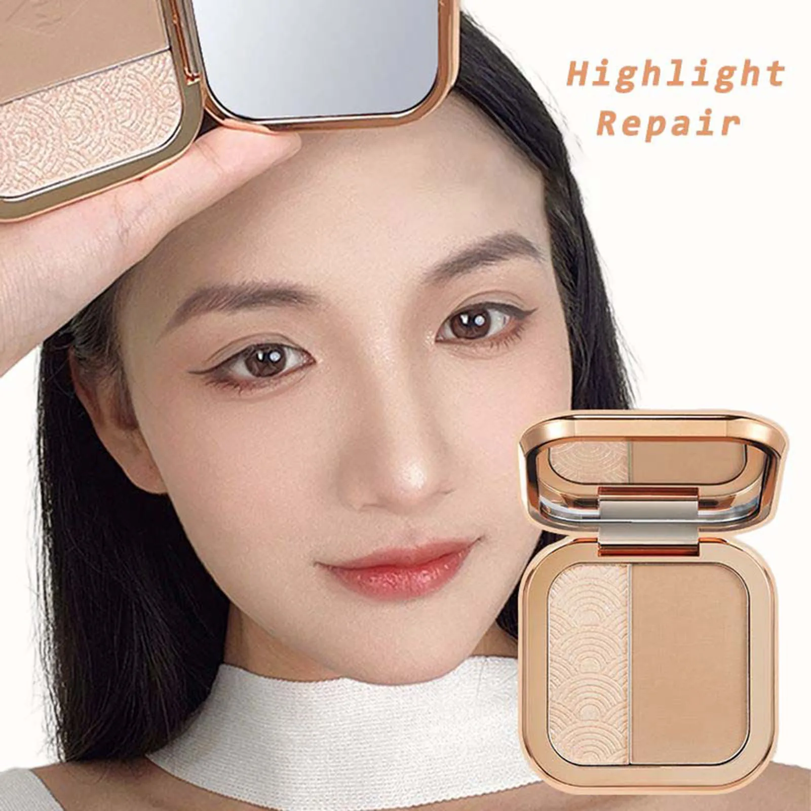 Two-color Highlighter Contouring Plate Long Lasting Highlight Contouring Powder For Outdoor Travel
Two-color Highlighter Contouring Plate Long Lasting Highlight Contouring Powder For Outdoor Travel
