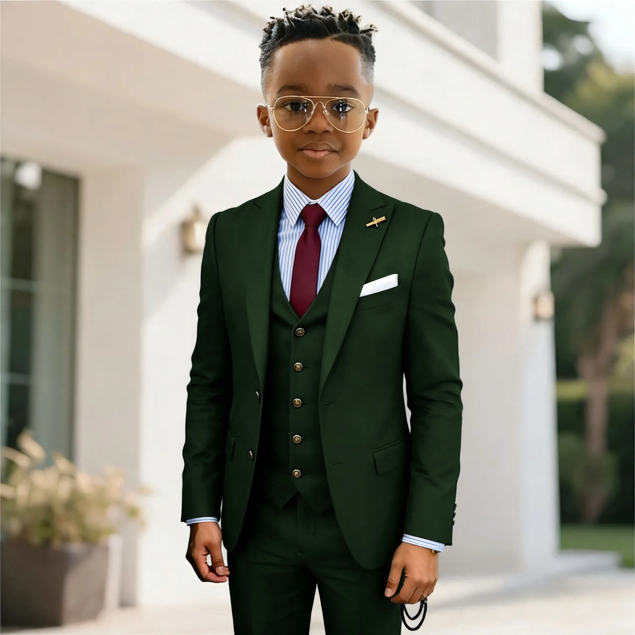 Classic Dark Green Boys Suit 3 Pieces (Jacket Pants Vest) Wedding Tuxedo Kids Formal Party 2-16 Years Custom Blazer Child
Classic Dark Green Boys Suit 3 Pieces (Jacket Pants Vest) Wedding Tuxedo Kids Formal Party 2-16 Years Custom Blazer Child