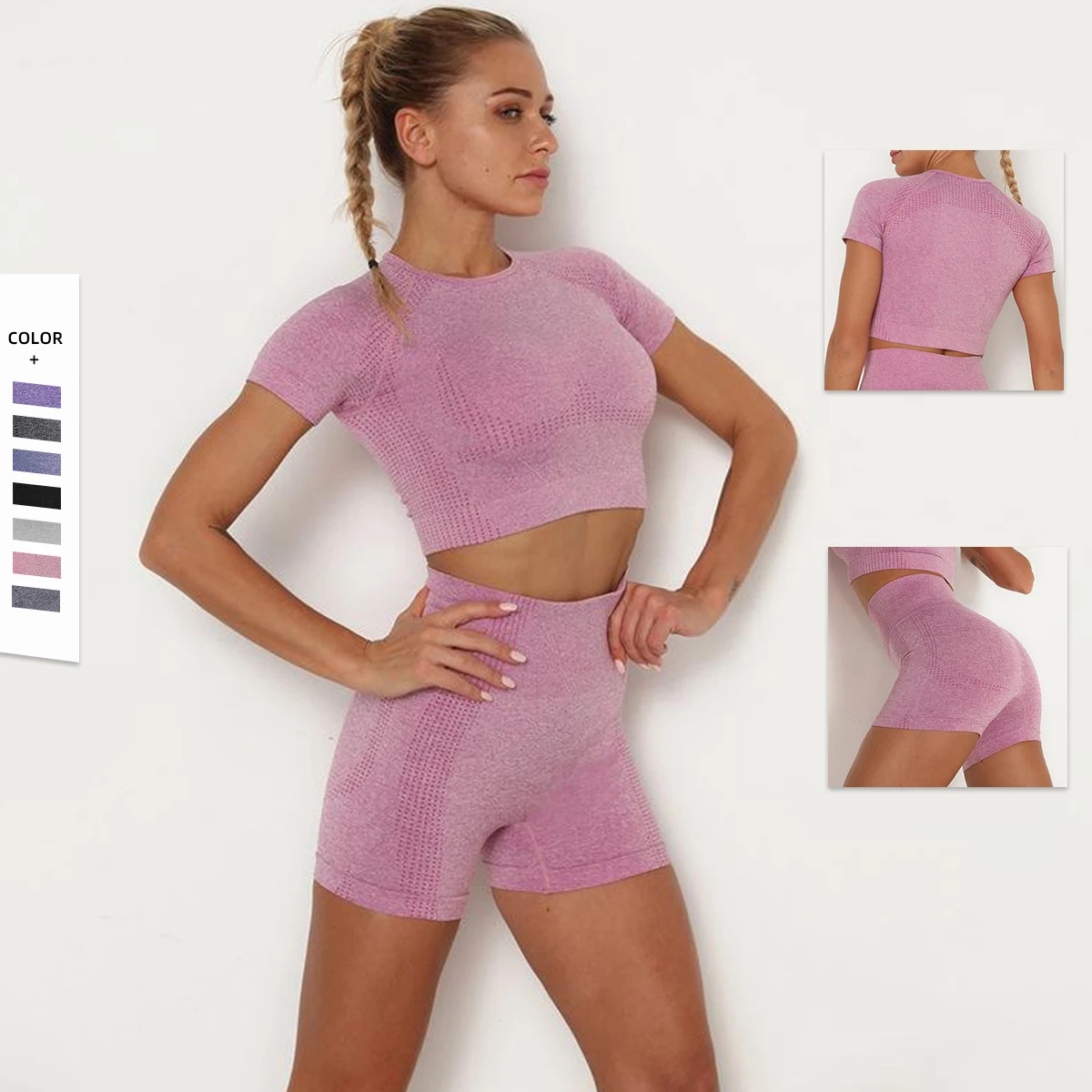 2 Pc Women Seamless Yoga T-Shirts Fitness Workout Gym Clothing Short Sleeve Crop Tops Yoga Sets Sportswear Female Running Suits
2 Pc Women Seamless Yoga T-Shirts Fitness Workout Gym Clothing Short Sleeve Crop Tops Yoga Sets Sportswear Female Running Suits