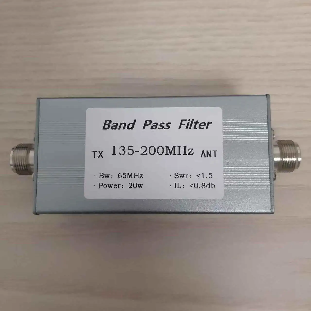 Bandpass filter 135-200MHz filter for communication wireless reactance interference 20w N female socket
Bandpass filter 135-200MHz filter for communication wireless reactance interference 20w N female socket