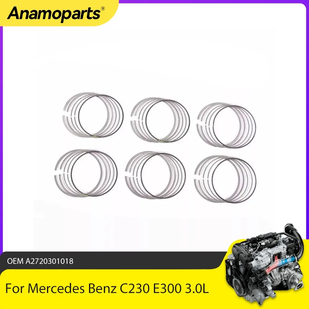 Engine Parts 6 sets of piston rings Fit 2.5 3.0L For Mercedes Benz C230 E300 GLK300 SLK 280 2.5 3.0L M272 OE A2720301018 04-15
Engine Parts 6 sets of piston rings Fit 2.5 3.0L For Mercedes Benz C230 E300 GLK300 SLK 280 2.5 3.0L M272 OE A2720301018 04-15