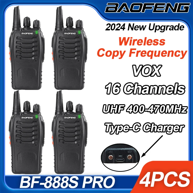 Обновленная портативная рация Baofeng BF-888S Pro с большим радиусом действия, 4 шт.
Обновленная портативная рация Baofeng BF-888S Pro с большим радиусом действия, 4 шт.