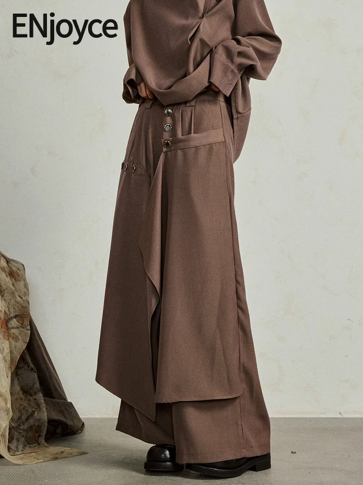 Women Vintage Coffee Wide Leg Skirt Pants Capris Baggy Pants Dark Style Loose Trousers Y2K Streetwear 2024 Spring Summer
Women Vintage Coffee Wide Leg Skirt Pants Capris Baggy Pants Dark Style Loose Trousers Y2K Streetwear 2024 Spring Summer