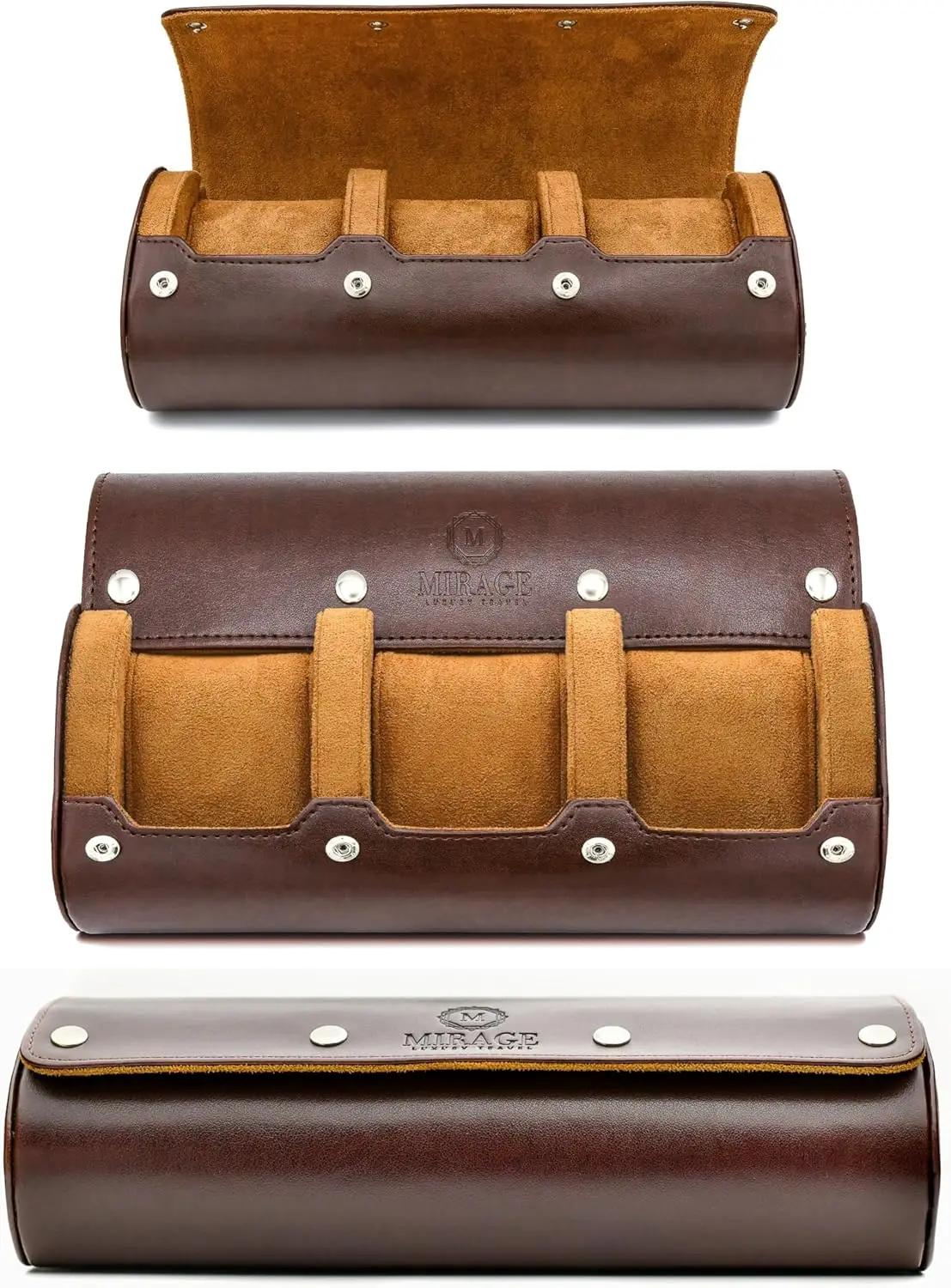 Men's Travel Watch Case with Flat Base, Vegan Leather, Sliding Cushions for Easy Access and Display
Men's Travel Watch Case with Flat Base, Vegan Leather, Sliding Cushions for Easy Access and Display