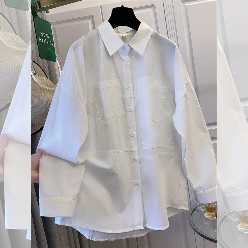 SuperAen White Women's 2026 Spring and Summer New Korean Style Loose Casual Tops Turned-up Collar Long Sleeves Shirts
SuperAen White Women's 2026 Spring and Summer New Korean Style Loose Casual Tops Turned-up Collar Long Sleeves Shirts