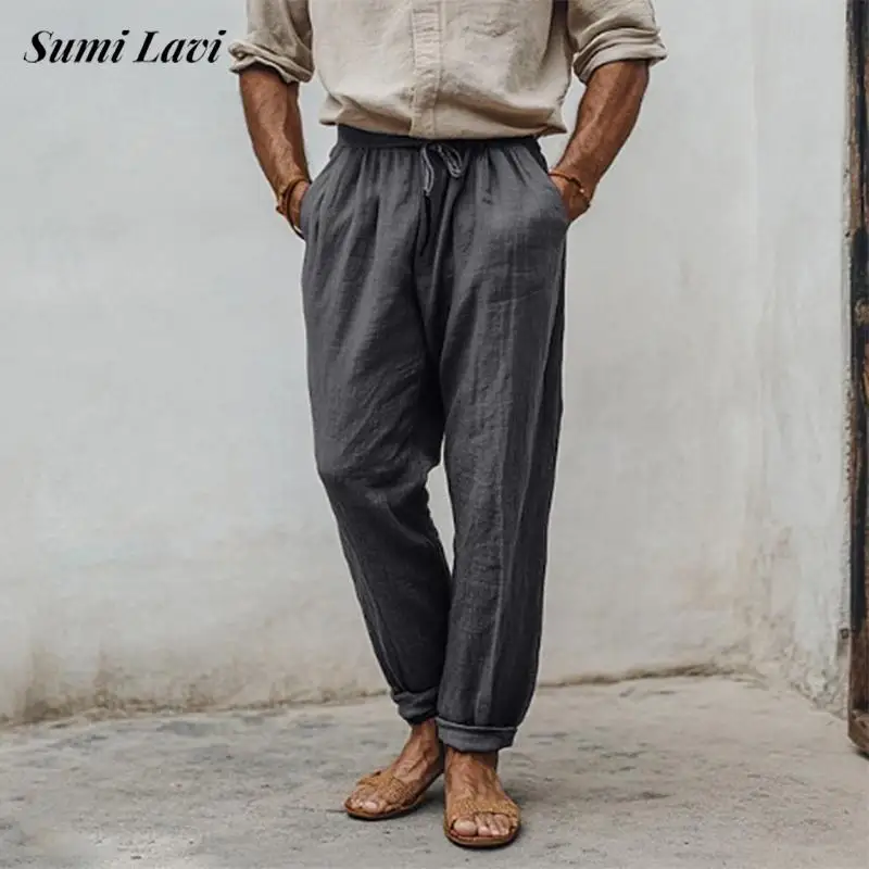 Vintage Loose Straight Trousers Mens 2025 Summer Casual Drawstring Solid Color Pants Men Leisure Breathable Trousers Plus Size
Vintage Loose Straight Trousers Mens 2025 Summer Casual Drawstring Solid Color Pants Men Leisure Breathable Trousers Plus Size