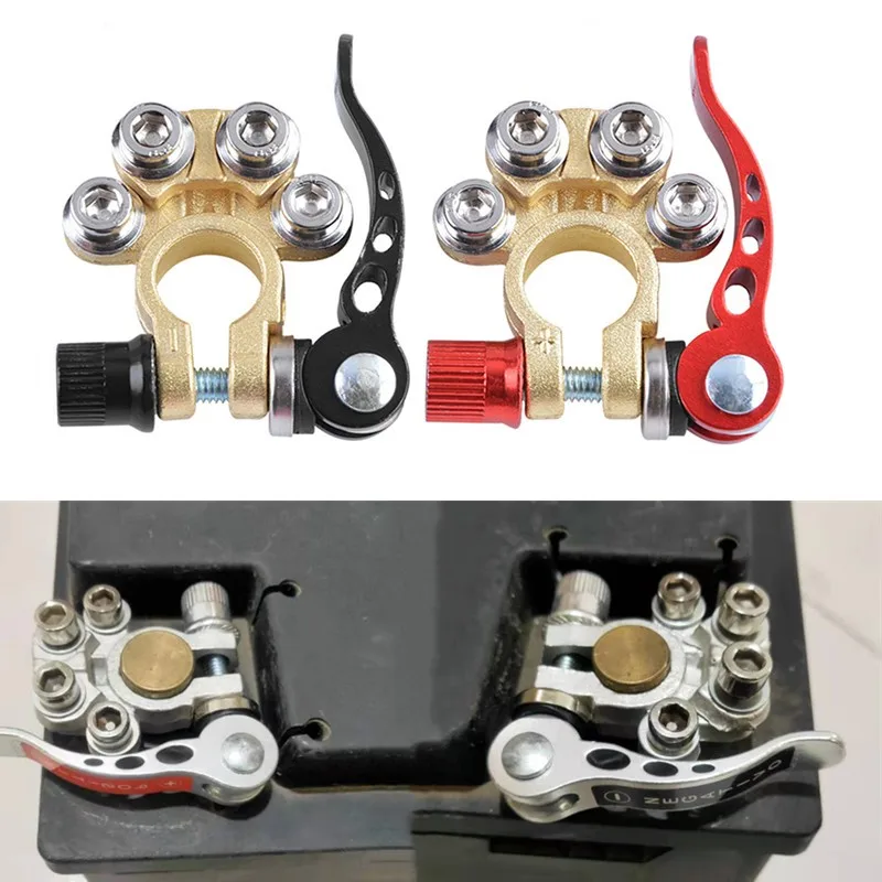 Car Battery Terminal Quick Release Clamps 12V 24V 4 Way Top Post Connectors Zinc Alloy for Truck SUV Boat Heavy Duty Universal
Car Battery Terminal Quick Release Clamps 12V 24V 4 Way Top Post Connectors Zinc Alloy for Truck SUV Boat Heavy Duty Universal
