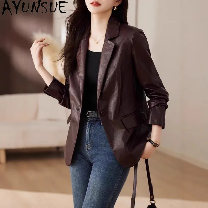 AYUNSUE Women's Real Leather Jacket Slim-fit Casual Mid-length Jackets for Woman Fashion Sheepskin Top Woman Clothes Casaco
AYUNSUE Women's Real Leather Jacket Slim-fit Casual Mid-length Jackets for Woman Fashion Sheepskin Top Woman Clothes Casaco