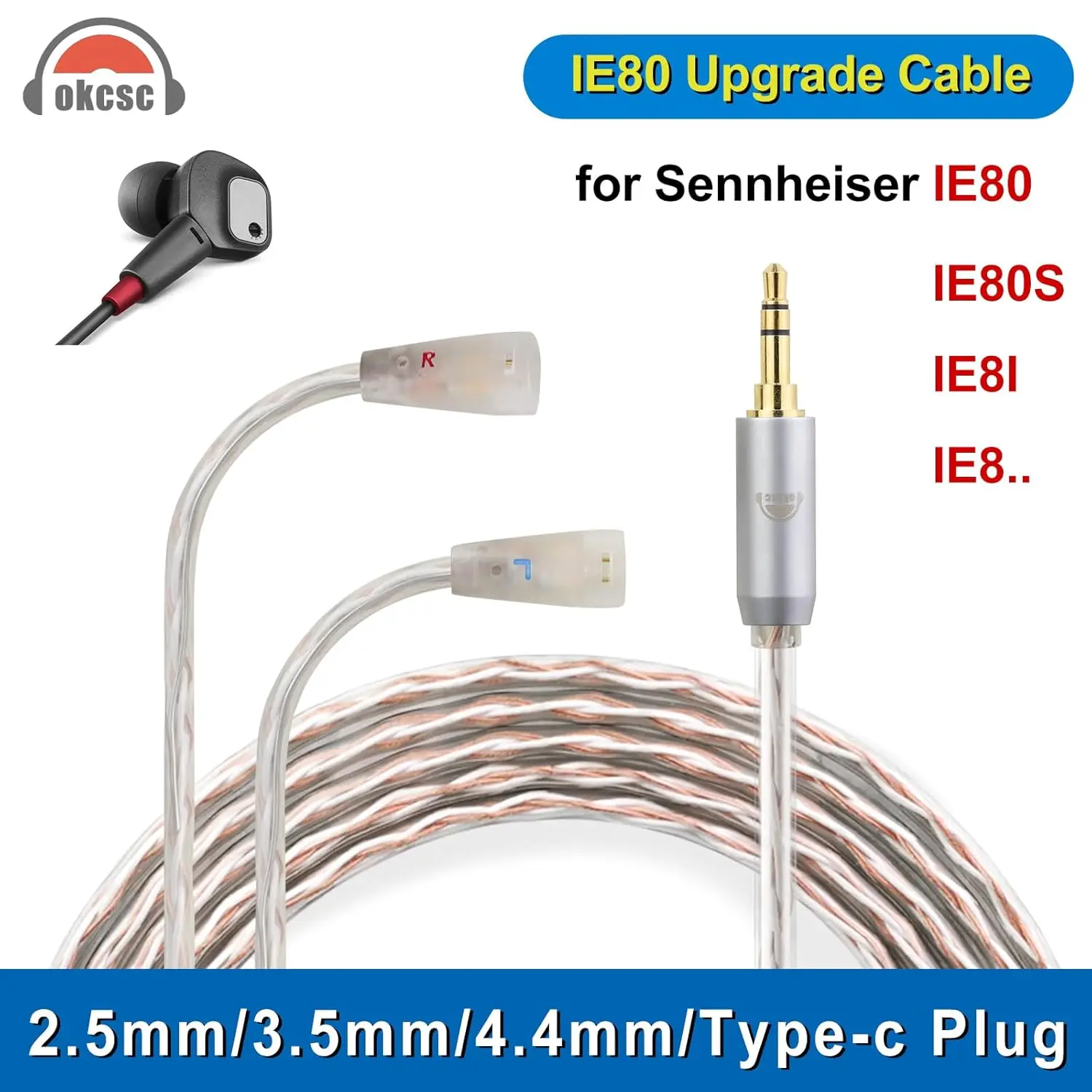 Одернизированный сменный кабель okcsc IE80 для наушников SENNHEISER, 4-ядерный кабель для наушников SENNHEISER IE80i IE8i IE80 IE8 IE80S
Одернизированный сменный кабель okcsc IE80 для наушников SENNHEISER, 4-ядерный кабель для наушников SENNHEISER IE80i IE8i IE80 IE8 IE80S