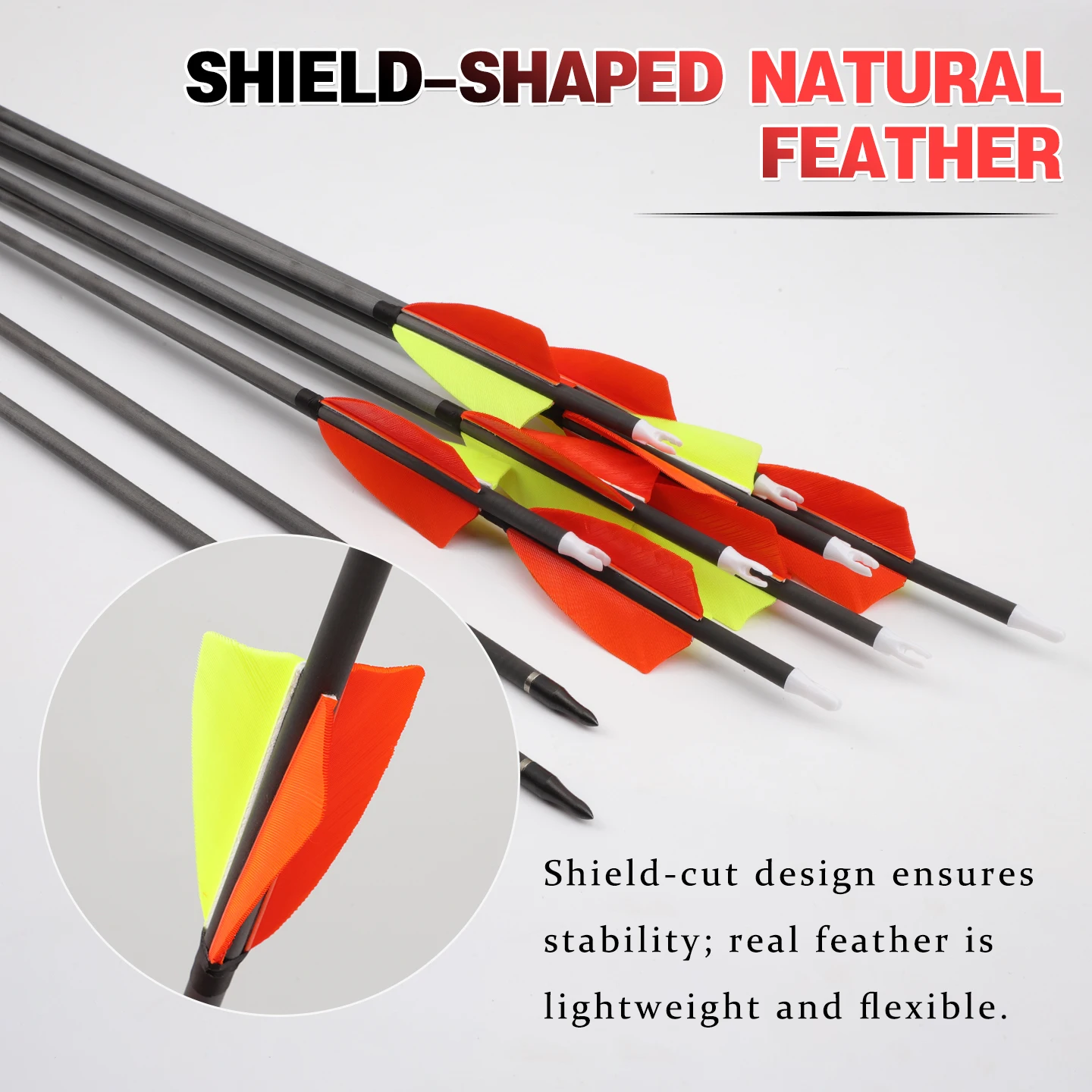 ACCMOS Pure Carbon Arrows, 3" Helical Shield‑Cut Real Feather Arrows with Replaceable 100gr Tips for Compound Recurve Bow Huntin
ACCMOS Pure Carbon Arrows, 3" Helical Shield‑Cut Real Feather Arrows with Replaceable 100gr Tips for Compound Recurve Bow Huntin