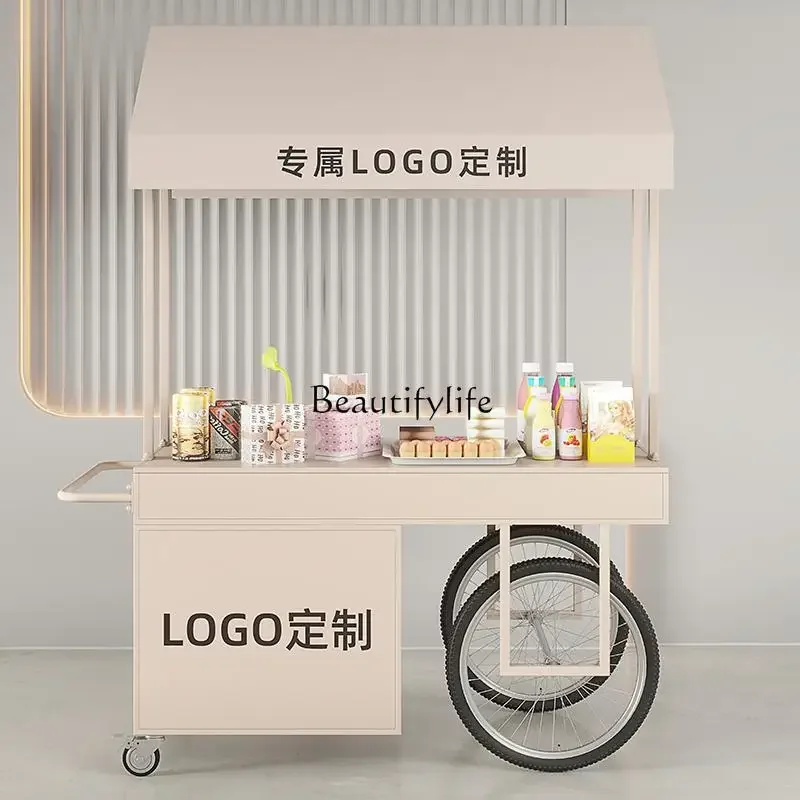 European wrought iron stall cart Outdoor display Sales mall Mobile stall cart with chest of drawers
European wrought iron stall cart Outdoor display Sales mall Mobile stall cart with chest of drawers