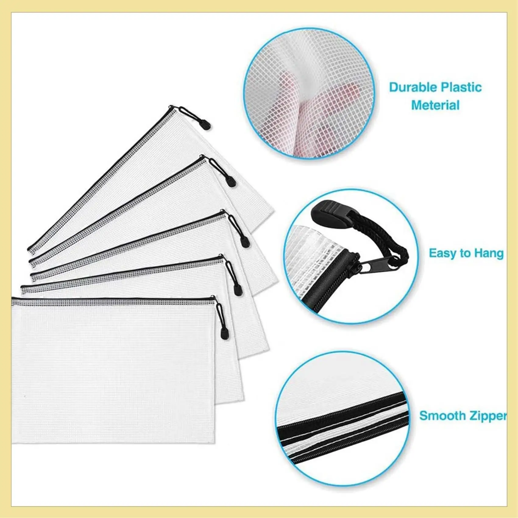 TTKK-60Pcs B6 Mesh Zipper Pouch 5.3X7.7Inch,Waterproof Zip Bag For School Office Supplies, Puzzles & Games Organizing Storage
TTKK-60Pcs B6 Mesh Zipper Pouch 5.3X7.7Inch,Waterproof Zip Bag For School Office Supplies, Puzzles & Games Organizing Storage