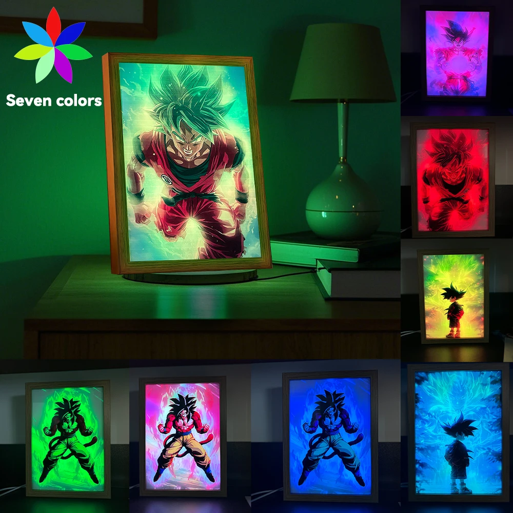 Dragon Ball Z Anime Figure Light Painting Photo Frame Goku Vegeta Seven Colors Led Night Light Wall Room Decor Gifts Moon Lamp
Dragon Ball Z Anime Figure Light Painting Photo Frame Goku Vegeta Seven Colors Led Night Light Wall Room Decor Gifts Moon Lamp