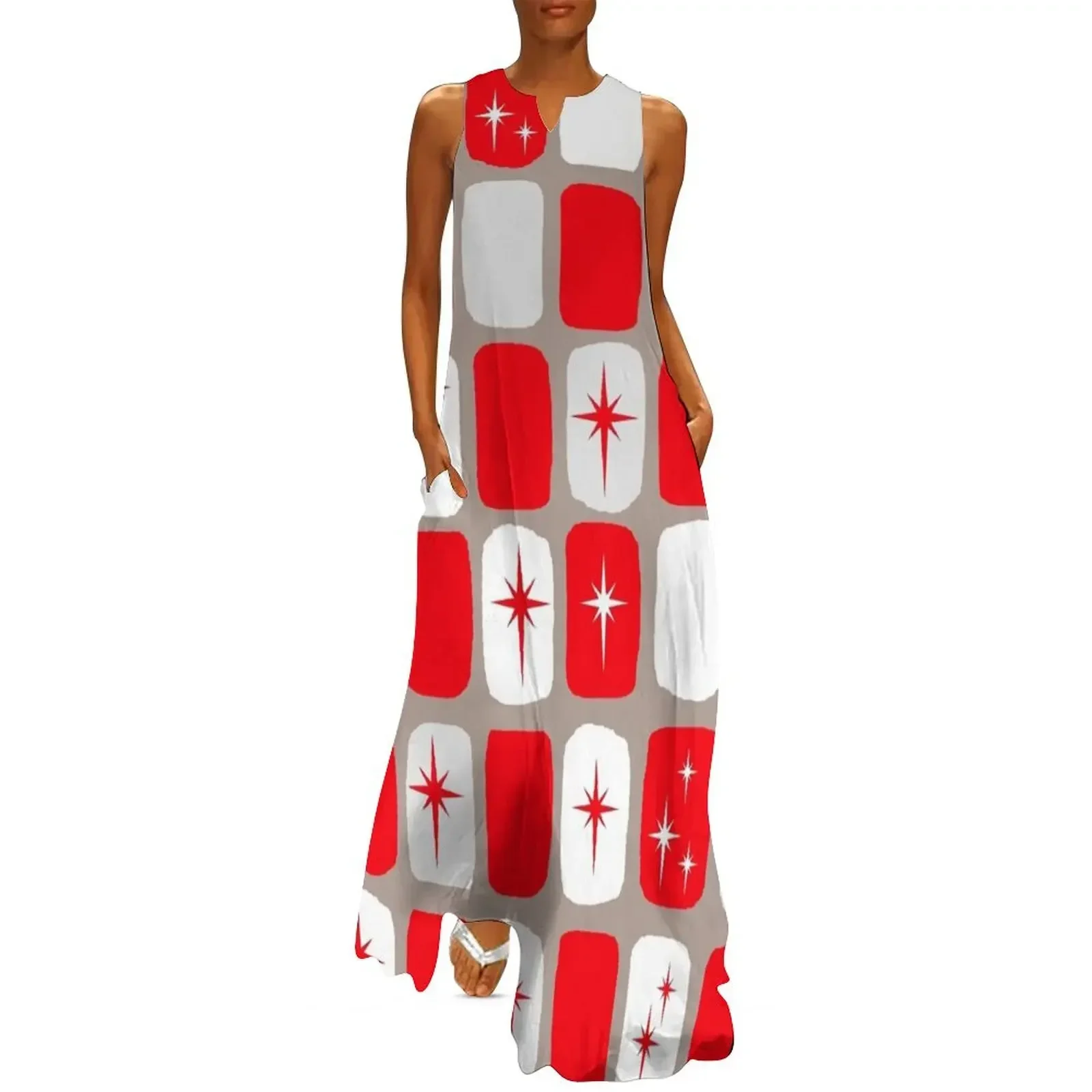 Retro Red and White Starbursts Long Dress Woman fashion Casual dresses dress for women women's summer dresses 2025 Dress
Retro Red and White Starbursts Long Dress Woman fashion Casual dresses dress for women women's summer dresses 2025 Dress