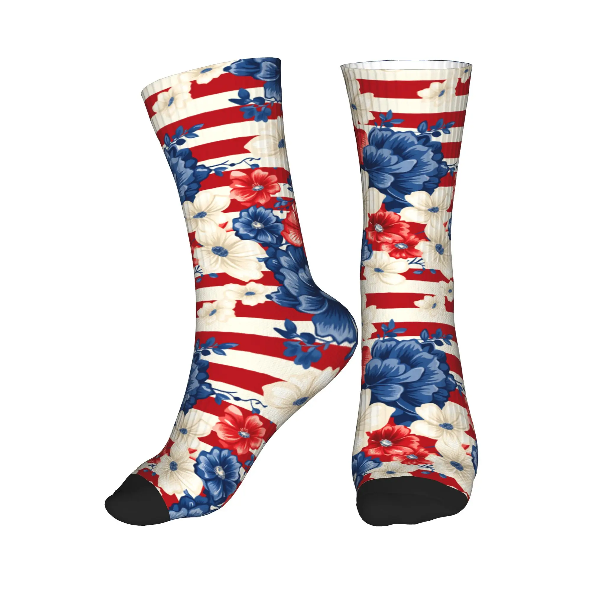 Patriotic Floral Stripe Print Dress Socks Men's Women's Warm Fashion Crew Socks
Patriotic Floral Stripe Print Dress Socks Men's Women's Warm Fashion Crew Socks