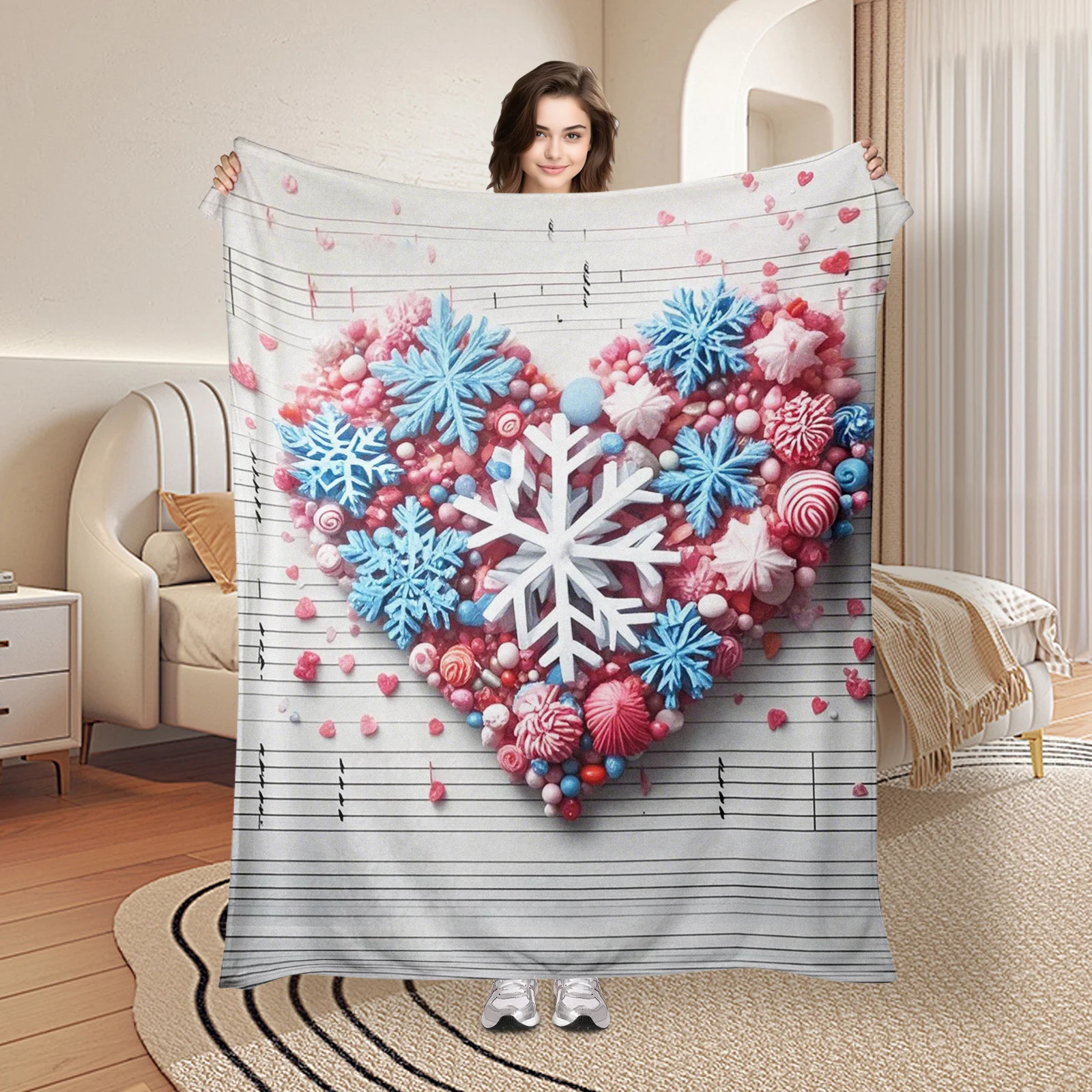 Snowflake And Heart Inspired Creative Pink Blanket With Unique Design For Warmth And Cozy Winter Style
Snowflake And Heart Inspired Creative Pink Blanket With Unique Design For Warmth And Cozy Winter Style