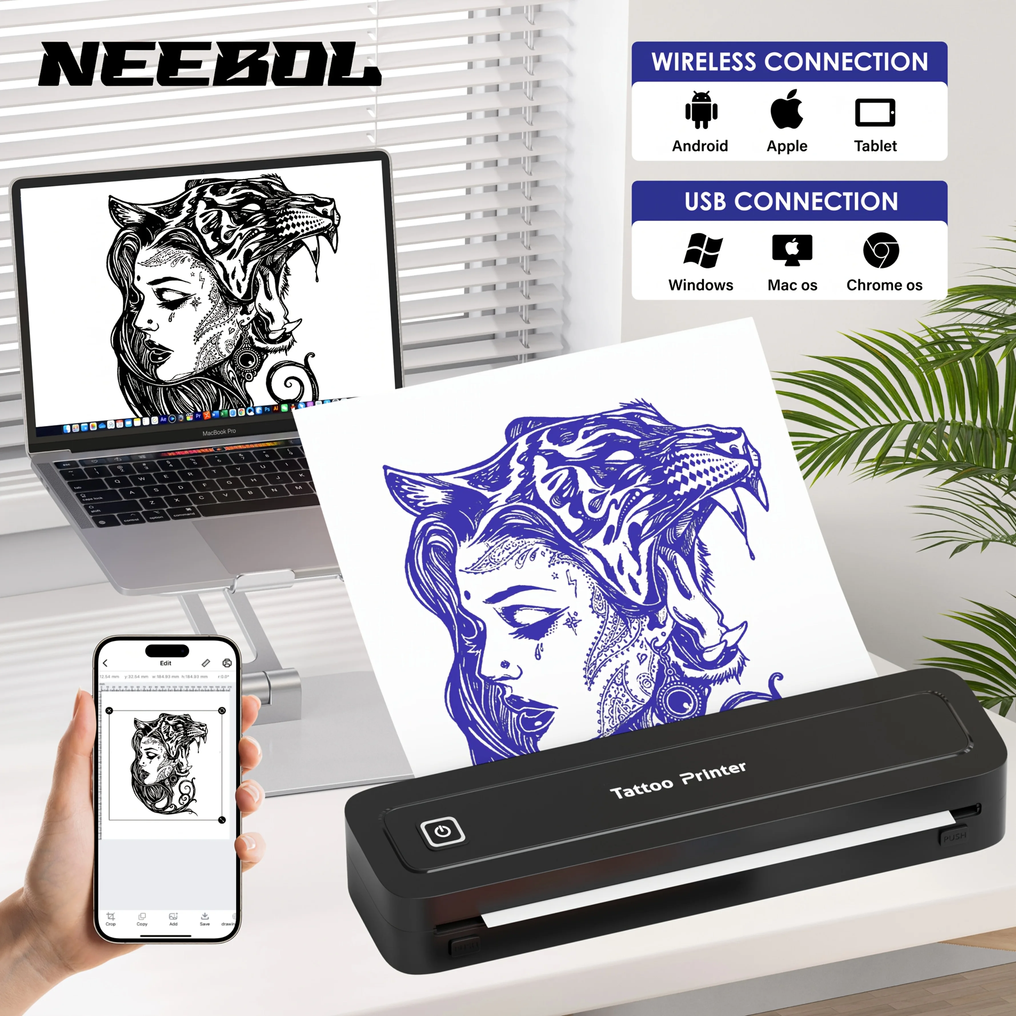 Tattoo Stencil Printer Tattoo Printer Thermal Printer, Upgraded Wireless Tattoo Printing Machine, Mini Portable Printer For DIY
Tattoo Stencil Printer Tattoo Printer Thermal Printer, Upgraded Wireless Tattoo Printing Machine, Mini Portable Printer For DIY