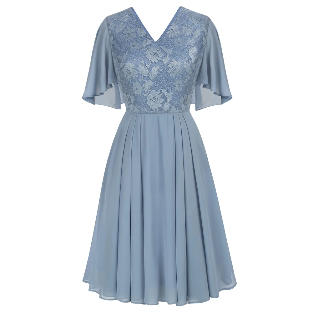 GK Dress For Women Lace Patchwork Dress Elegant Cape Sleeve V-Neck Flared A-Line Dress Summer Vintage Casual Dresses
GK Dress For Women Lace Patchwork Dress Elegant Cape Sleeve V-Neck Flared A-Line Dress Summer Vintage Casual Dresses