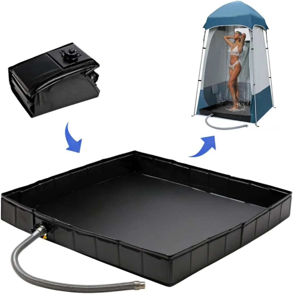 Portable Shower Pan Foldable Rv 41" X 41" X 5.1" Outdoor Shower Base With Detachable Drain Pipe Foldable Camping Shower Base
Portable Shower Pan Foldable Rv 41" X 41" X 5.1" Outdoor Shower Base With Detachable Drain Pipe Foldable Camping Shower Base