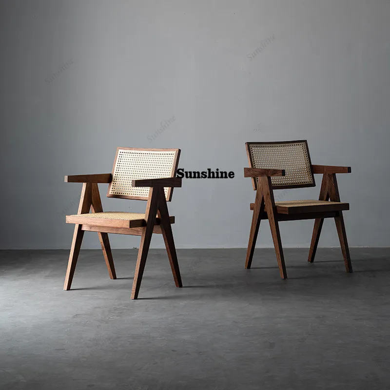 North America, solid wood, wabi-sabi rattan leisure chair, home armrest book chair
North America, solid wood, wabi-sabi rattan leisure chair, home armrest book chair