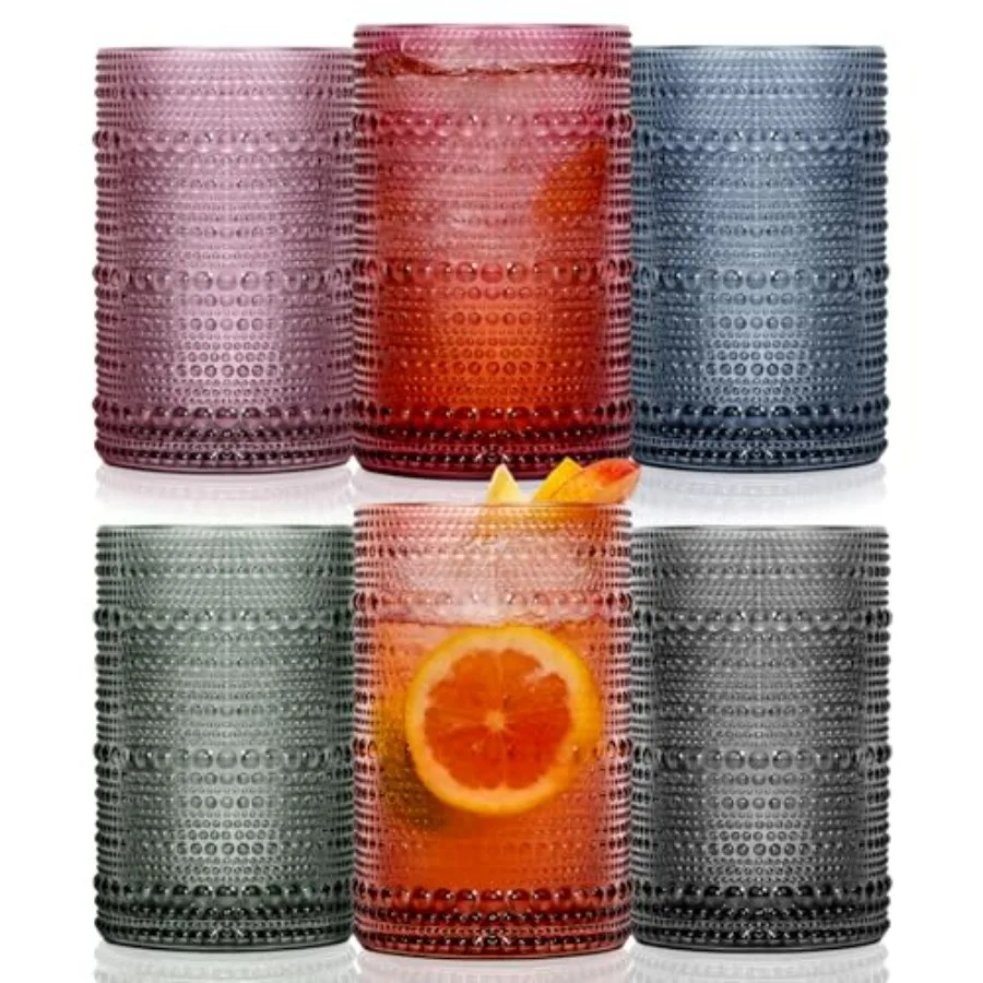 Colored Hobnail Drinking Glasses Set of 6, 12oz Vintage Kitchen Glassware, Embossed Design Water Glasses, Glass Cups, Water Tum
Colored Hobnail Drinking Glasses Set of 6, 12oz Vintage Kitchen Glassware, Embossed Design Water Glasses, Glass Cups, Water Tum