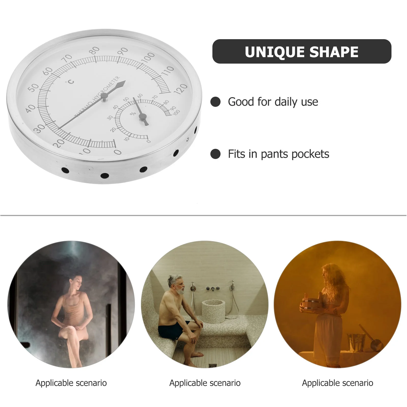 2-In-1 Sauna Hygrothermograph Stainless Steel Temperature Gauge Humidity Indicator For Indoor Room Durable Thermometer Sauna
2-In-1 Sauna Hygrothermograph Stainless Steel Temperature Gauge Humidity Indicator For Indoor Room Durable Thermometer Sauna