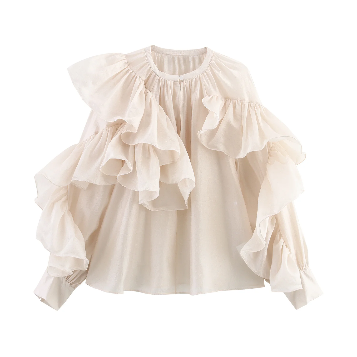 Korejepo Women Blouse 2025 New European American Style Long Sleeved Asymmetrical Ruffle Edge Shirt Top
Korejepo Women Blouse 2025 New European American Style Long Sleeved Asymmetrical Ruffle Edge Shirt Top
