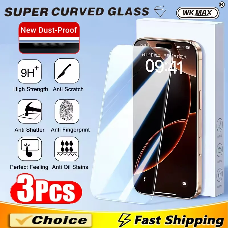 3Pcs 9D Full Cover Screen Protector For iPhone 16 14 13 12 11 15 Pro Max Dust proof Tempered Glass For iPhone 17 PRO XR X XS MAX
3Pcs 9D Full Cover Screen Protector For iPhone 16 14 13 12 11 15 Pro Max Dust proof Tempered Glass For iPhone 17 PRO XR X XS MAX