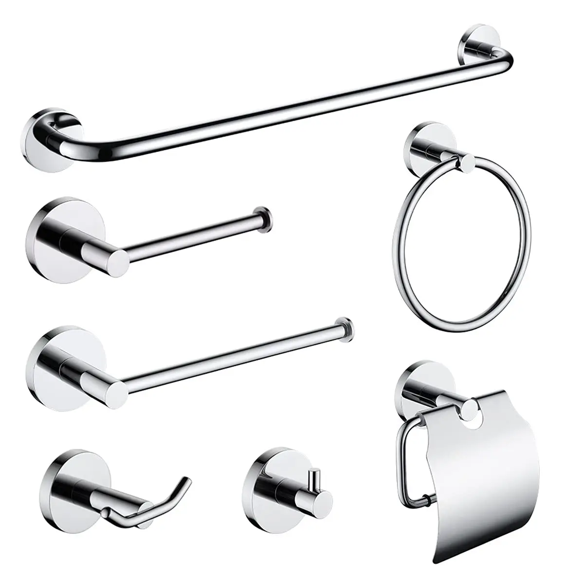 7pc Stainless Steel Bathroom Hardware Set Towel Bar Ring Hook Paper Holder Wall Mount Home Hotel Customized
7pc Stainless Steel Bathroom Hardware Set Towel Bar Ring Hook Paper Holder Wall Mount Home Hotel Customized