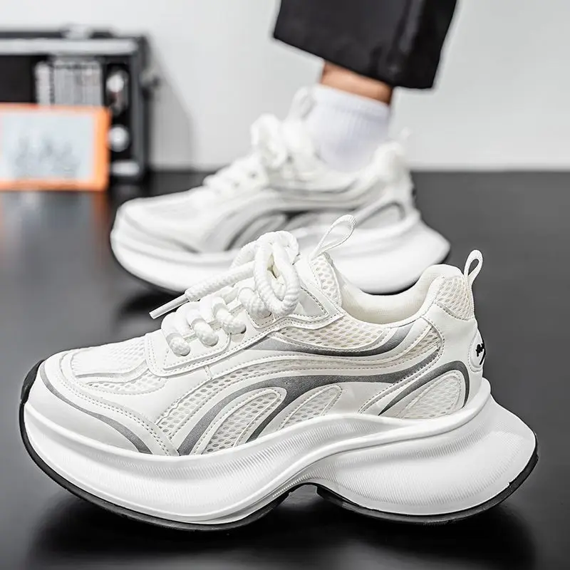 Men Retro Chunky White Sneakers Summer Breathable Mesh Platform Shoes Height Increasing Casual Walking Trainer 2026 Hot
Men Retro Chunky White Sneakers Summer Breathable Mesh Platform Shoes Height Increasing Casual Walking Trainer 2026 Hot
