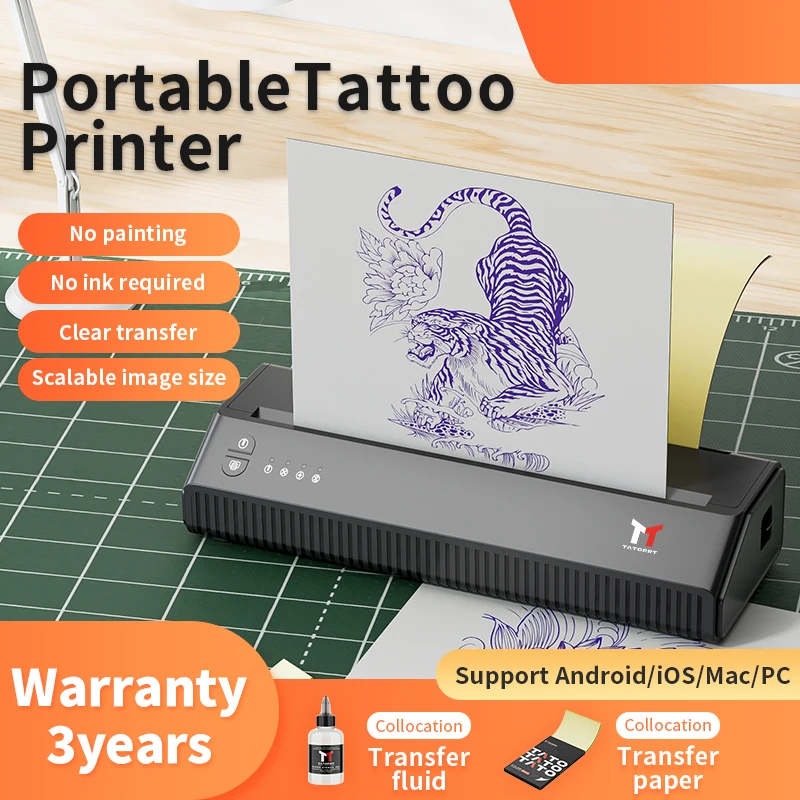 MHT-P8008WS Professional Portable Temporary Tattoo Machine Transfer Stencil Tattoo Printer Function Bluetooth impresora termica
MHT-P8008WS Professional Portable Temporary Tattoo Machine Transfer Stencil Tattoo Printer Function Bluetooth impresora termica