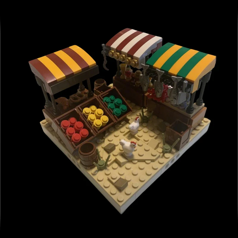 282PCS Medieval Market Stand Model MOC Building Bricks Medieval Castle Modular Technology Gifts Holiday Assemble Children Toys
282PCS Medieval Market Stand Model MOC Building Bricks Medieval Castle Modular Technology Gifts Holiday Assemble Children Toys