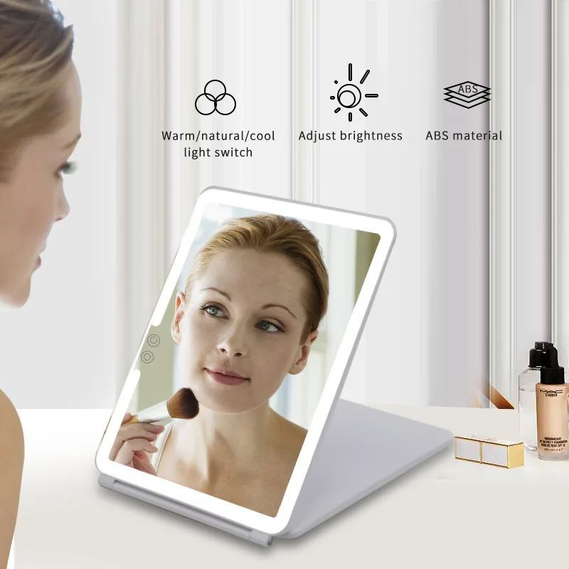 New Creative LED Mirror Flip Cover Makeup Mirror Charging Portable Square Illuminated Mirror Desktop Beauty Mirror
New Creative LED Mirror Flip Cover Makeup Mirror Charging Portable Square Illuminated Mirror Desktop Beauty Mirror