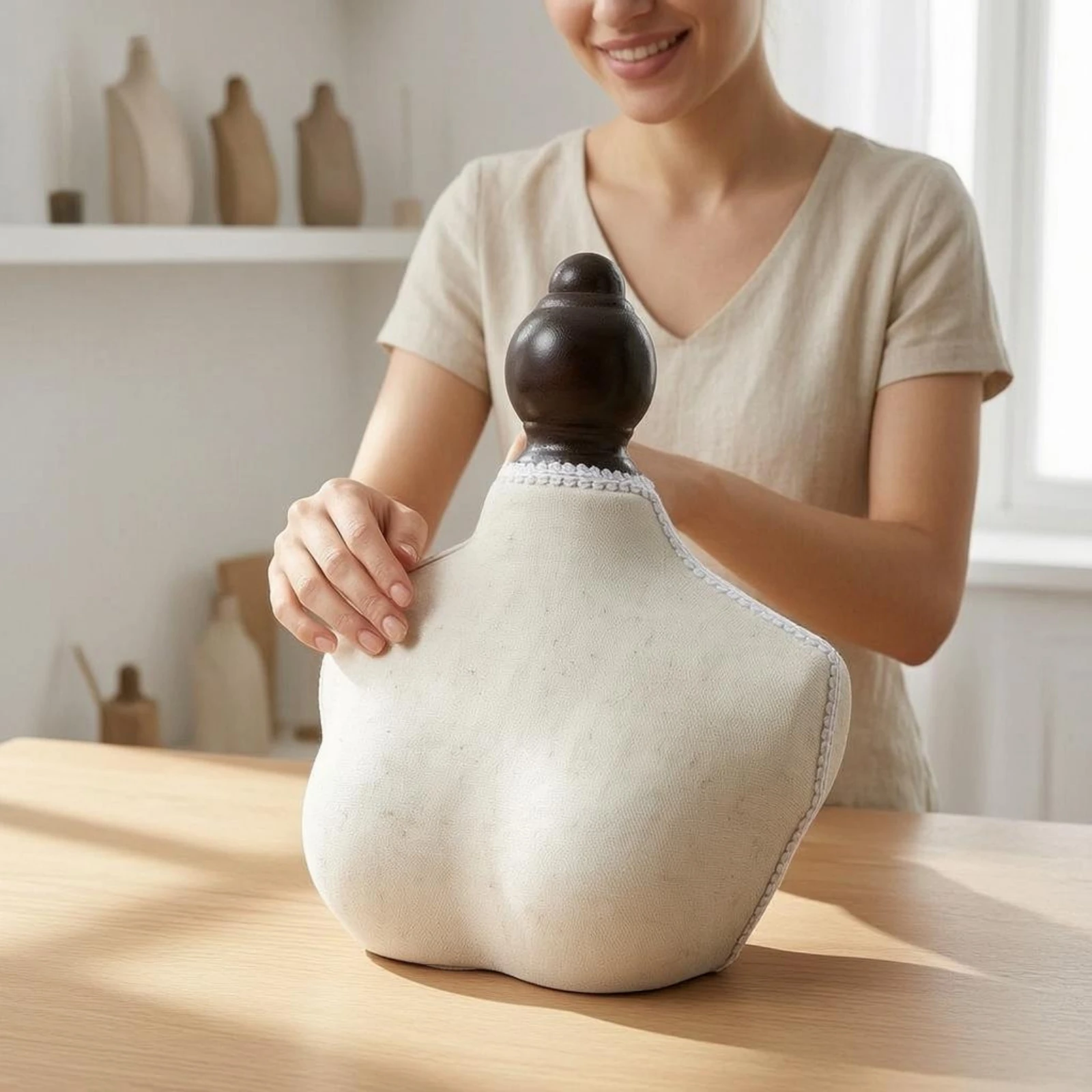 Necklace Bust Display Stand Fine Weave Necklace Display Bust Linen Jewelry Mannequin Classic Beige Color Jewelry Mannequin Stand
Necklace Bust Display Stand Fine Weave Necklace Display Bust Linen Jewelry Mannequin Classic Beige Color Jewelry Mannequin Stand