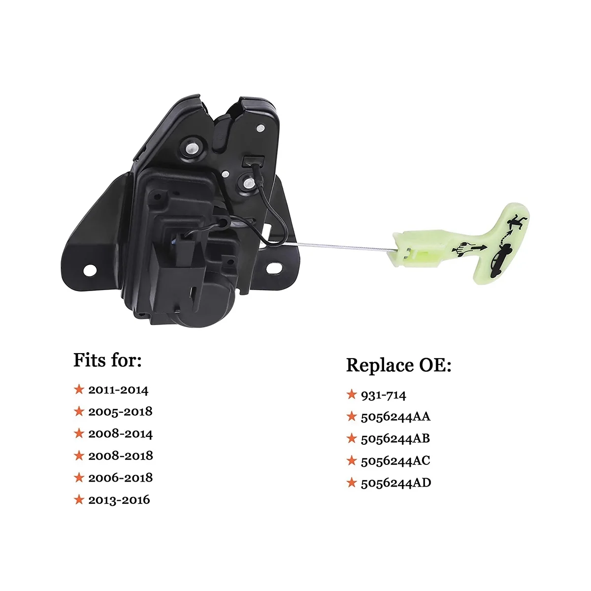 Привод защелки замка багажника для Chrysler 300 Dodge Charger Avenger 5056244AD, 931714
Привод защелки замка багажника для Chrysler 300 Dodge Charger Avenger 5056244AD, 931714