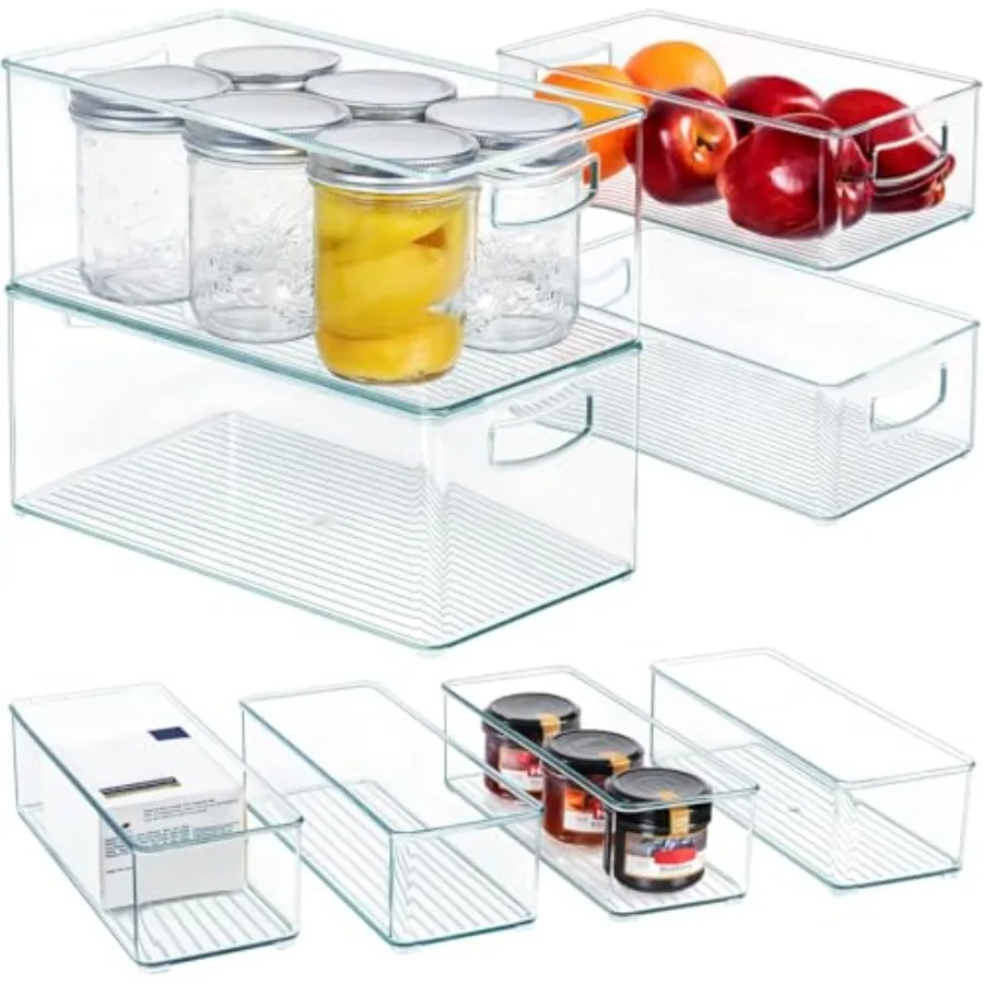 Curated Picks 8 PACK Stackable Pantry Organizer Bins 3 Size - Clear Fridge Organizer for Kitchen, Freezer, Refrigerator, Cabine
Curated Picks 8 PACK Stackable Pantry Organizer Bins 3 Size - Clear Fridge Organizer for Kitchen, Freezer, Refrigerator, Cabine