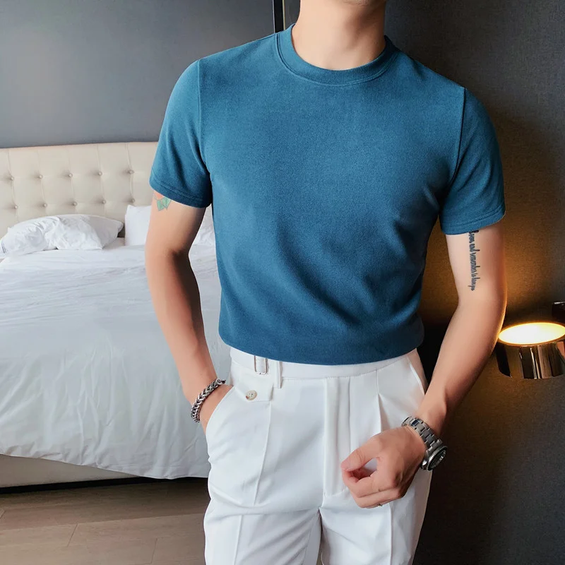 Men Velvet T-shirts Crew Neck Thick Short Sleeve Solid Tees Autumn Winter Warm Inside Tops England Style Casual Basic Clothing
Men Velvet T-shirts Crew Neck Thick Short Sleeve Solid Tees Autumn Winter Warm Inside Tops England Style Casual Basic Clothing