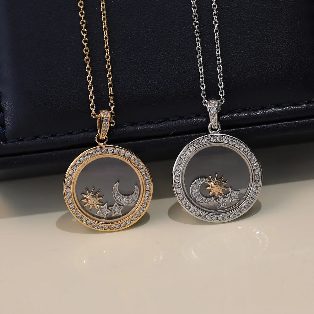 New Transparent Glass Sun Moon Star Necklace Women's Exquisite Wedding Accessories Brand Jewelry Shining Christmas Gift Fashion
New Transparent Glass Sun Moon Star Necklace Women's Exquisite Wedding Accessories Brand Jewelry Shining Christmas Gift Fashion