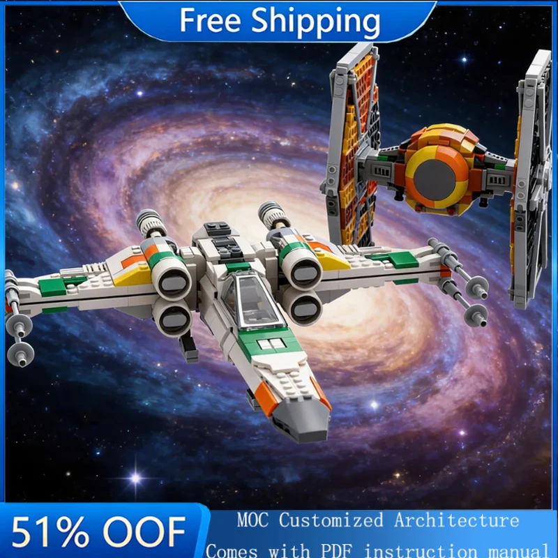 1261 PCS MOC Star Battle TIE Fighter Jets And X-Wing Fighter Jets Model Building Block Brick Creative Assembly Kid Birthday Gift
1261 PCS MOC Star Battle TIE Fighter Jets And X-Wing Fighter Jets Model Building Block Brick Creative Assembly Kid Birthday Gift