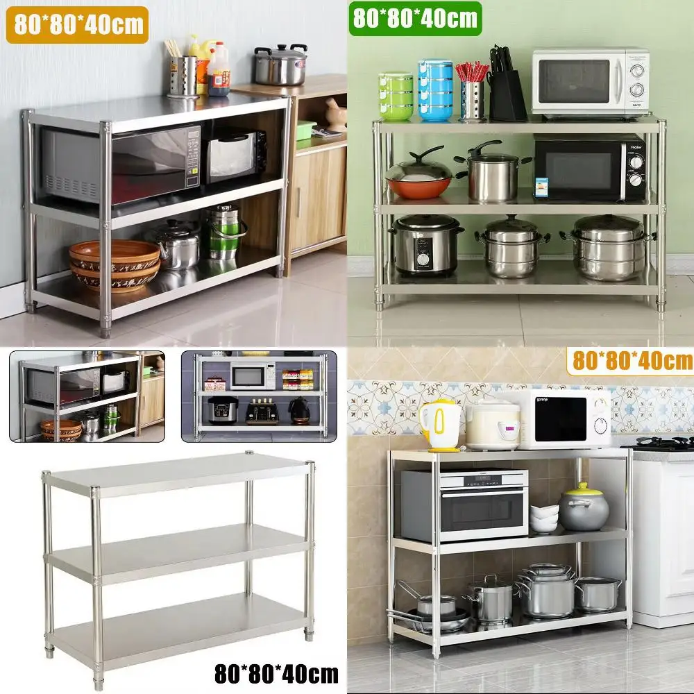 New 3-Layer 201 Stable Heavy-Duty Stainless Steel Shelves in Kitchen Gastr 80 * 80 * 40 Suitable Food Rooms and Kitchens
New 3-Layer 201 Stable Heavy-Duty Stainless Steel Shelves in Kitchen Gastr 80 * 80 * 40 Suitable Food Rooms and Kitchens